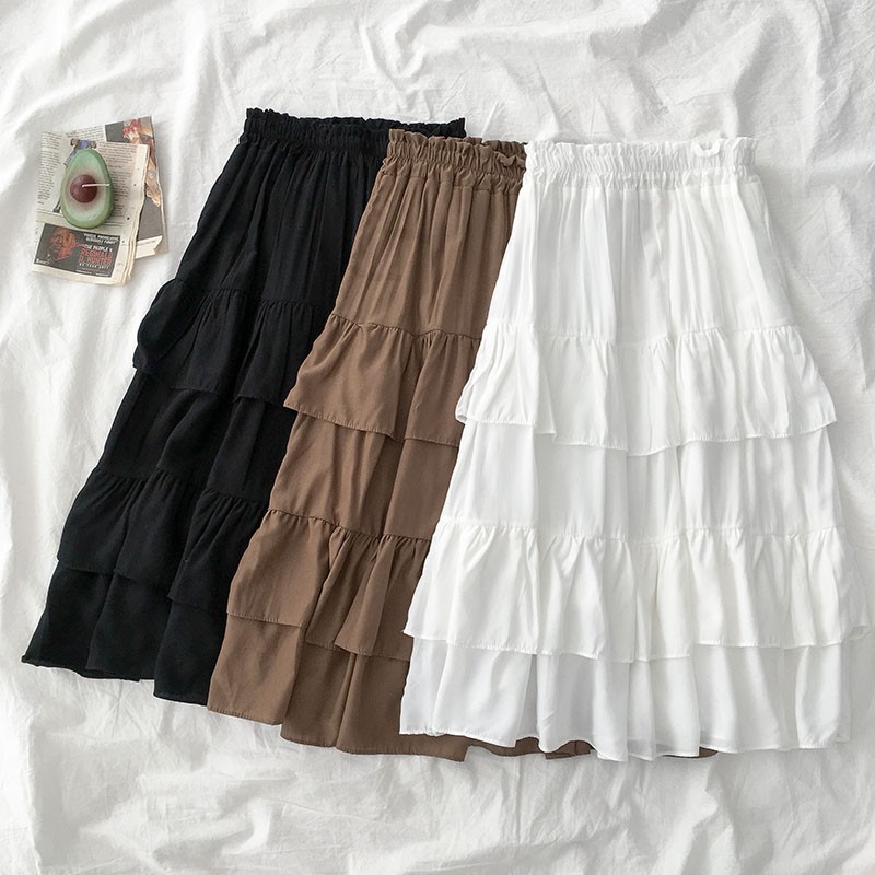 (Có Sẵn) Chân váy xòe dài - xếp ly 3 tầng style Hàn Quốc (video tự quay) | BigBuy360 - bigbuy360.vn