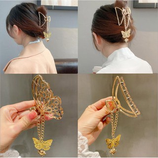 Kẹp Tóc Kim Loại Phối Dây Tua Rua Bươm Bướm Đáng Yêu Thời Thượng Cho Nữ