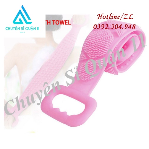 Dây chà lưng silicon tẩy tế bào chết, dây tắm chà lưng 2 mặt silicon