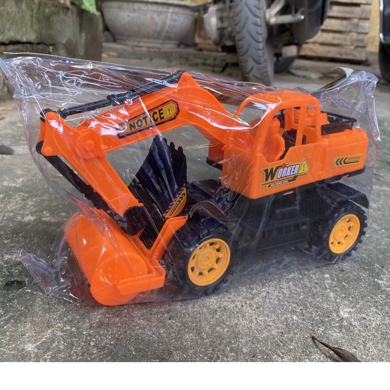 Máy xúc đồ chơi , Máy xúc cho bé loại To kết hợp xe Lu đà đẩy Tự Chạy, Các chi tiết đều hoạt động được.