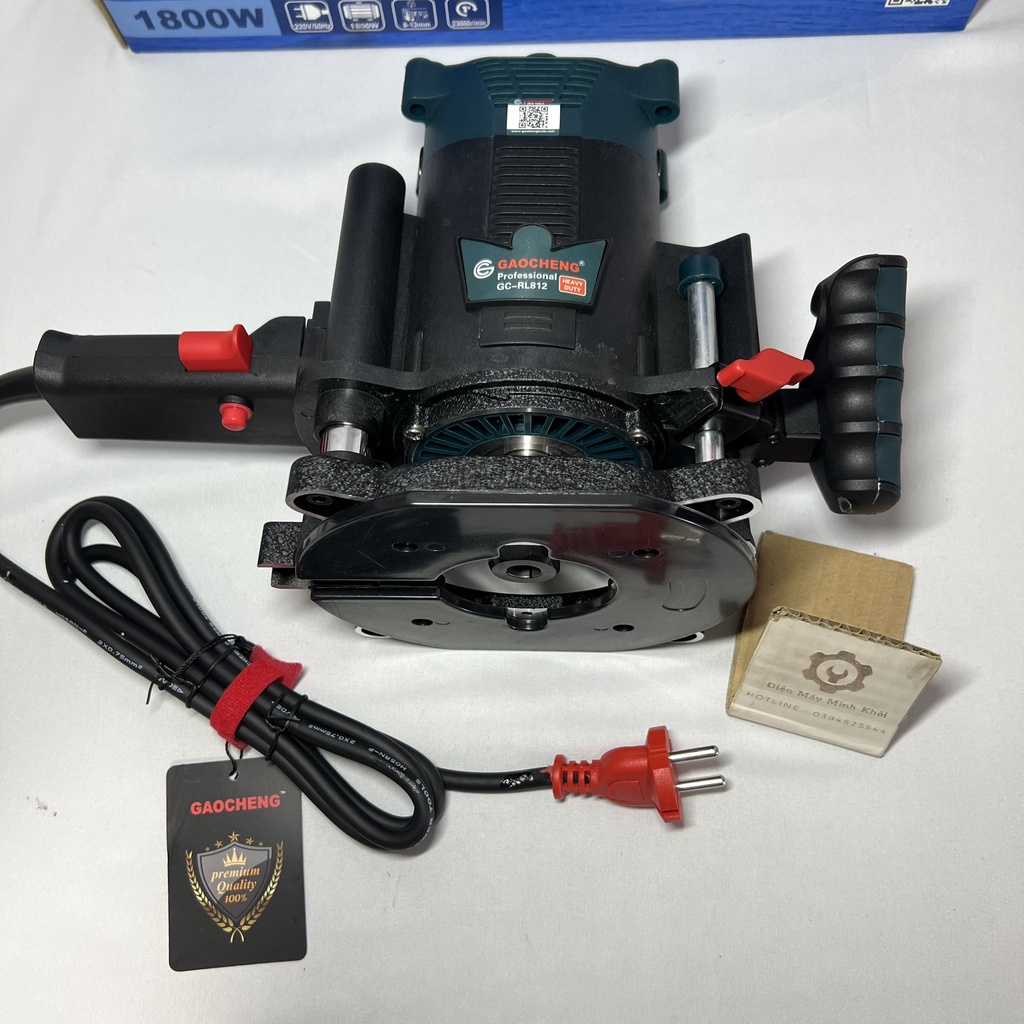 [Chính Hãng] Máy phay gỗ lớn cầm tay GAOCHENG 8-12MM công suất lớn 1800W GC-RL812| Máy soi mộng gỗ, đánh cạnh