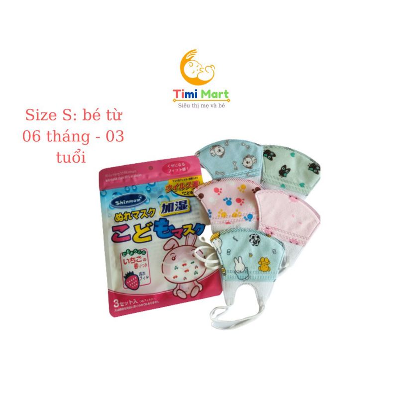 Set 5 khẩu trang 3D Shinmom cho bé từ 0 đến 5tuổi