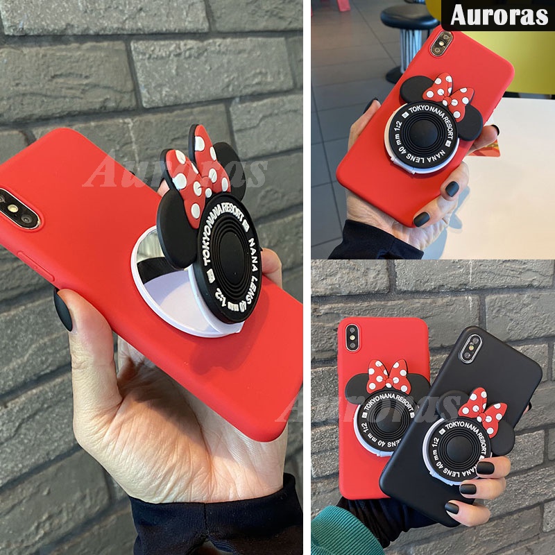 Ốp Điện Thoại Mềm Có Giá Đỡ Và Gương Trang Điểm Cho LG Velvet 5G V50 ThinQ G8 ThinQ V60