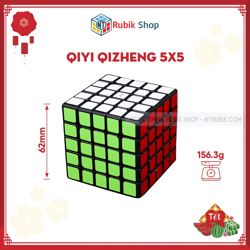 Đồ chơi rubik 5x5x5 - QiYi Qizheng 5x5x5 Black (Màu Đen) - ngocthinhrubik