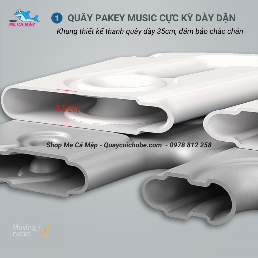 Quây cũi nhựa gấp gọn FULL VIP Pakey có đàn nhạc, 5 phối màu, TẶNG KÈM BỘ BÓNG RỔ, BÓNG THẢM CAO CẤP