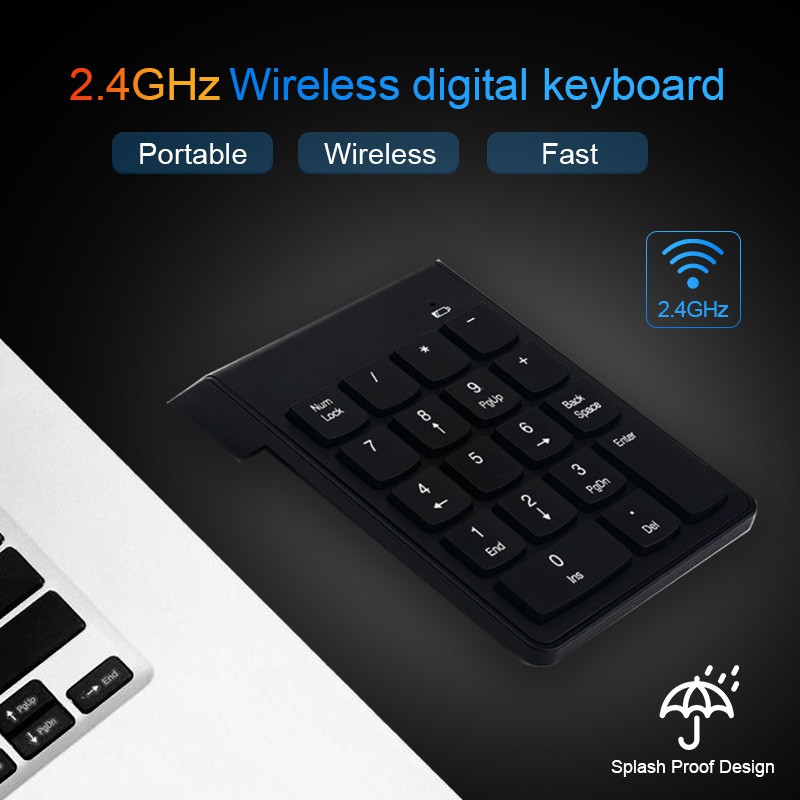 Bàn phím kỹ thuật số Bluetooth / 2.4G không dây cho kế toán văn phòng Máy tính xách tay PC WIN10 Bàn phím số nhỏ di động mới Bàn phím số USB 18Keys