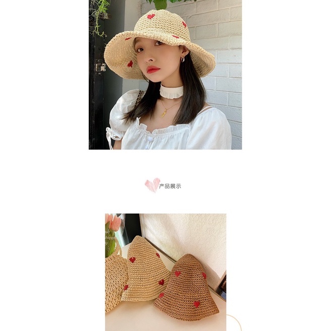 Mũ Cói Chống Nắng Thoáng Khí Thời Trang Đi Biển Mùa Hè Cho Nữ