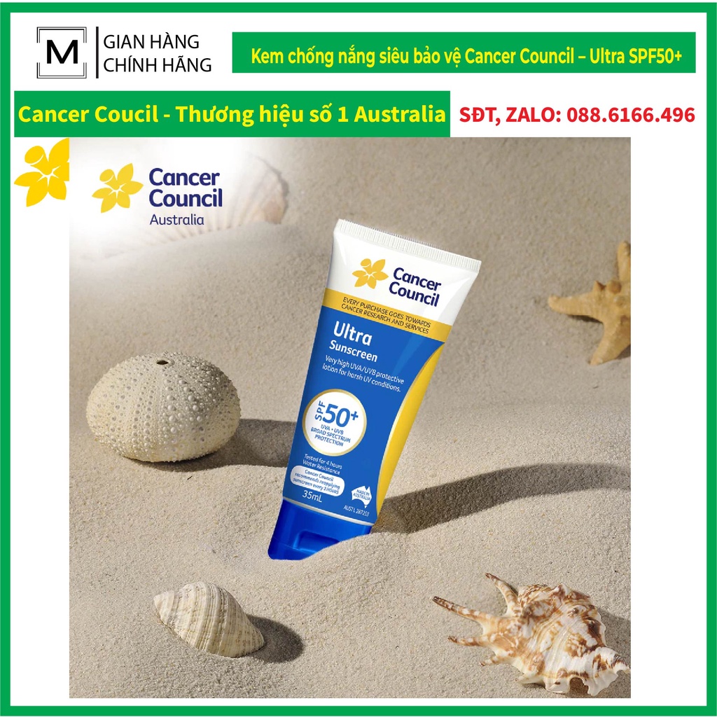 Kem chống nắng siêu bảo vệ Cancer Council – Ultra SPF50+ 35ml/110ml/250ml