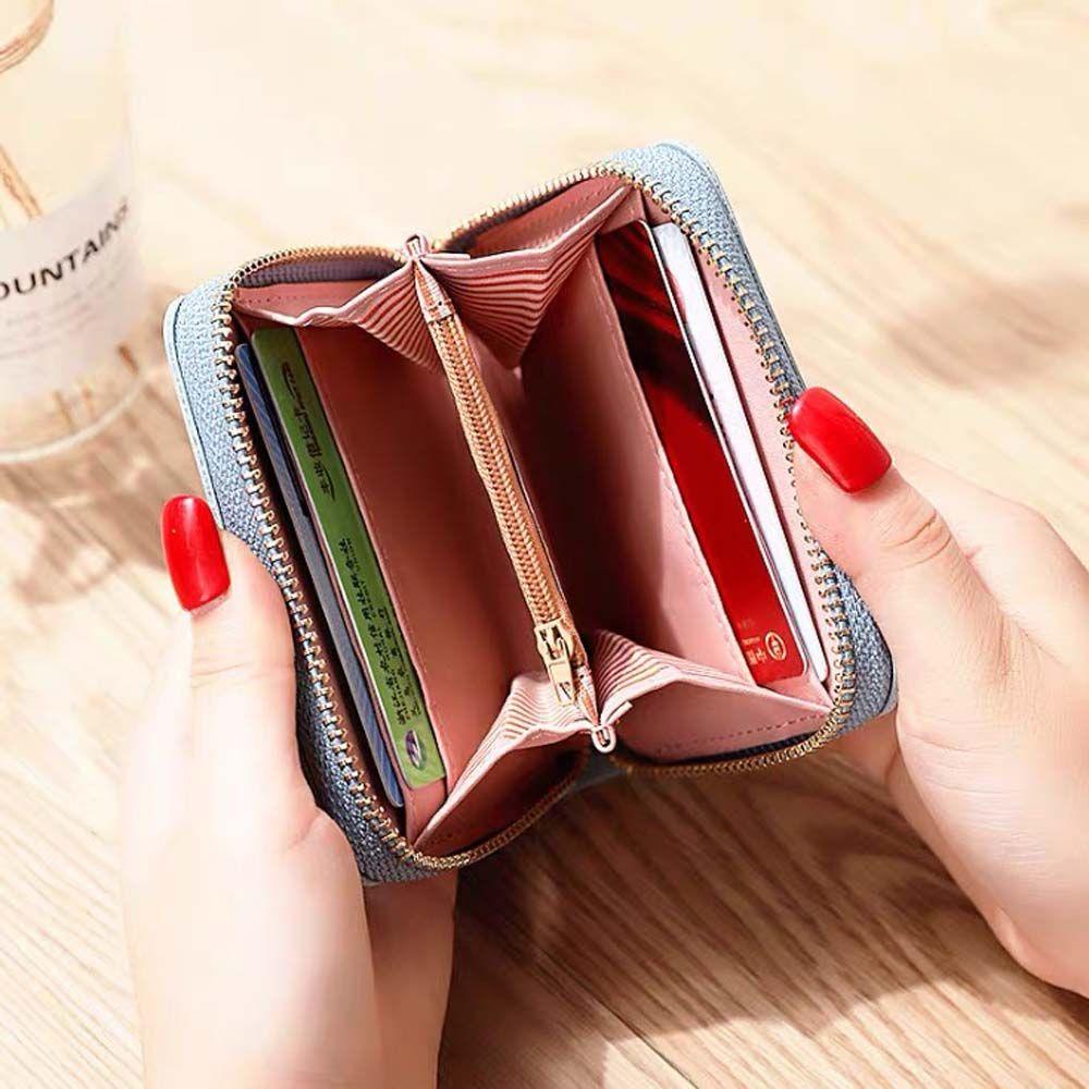 HARRIETT Ví Da PU Mini Đa Năng Có Khóa Kéo Đính Núm Tua Xinh Xắn Cho Nữ