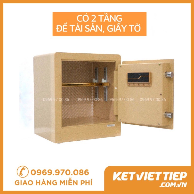 Két Sắt Mini Thông Minh Nhập Khẩu Aifeibao 45-BL 24KG Điện Tử Màu Vàng Gold Sang Trọng (Miễn Phí Giao Hàng Toàn Quốc)