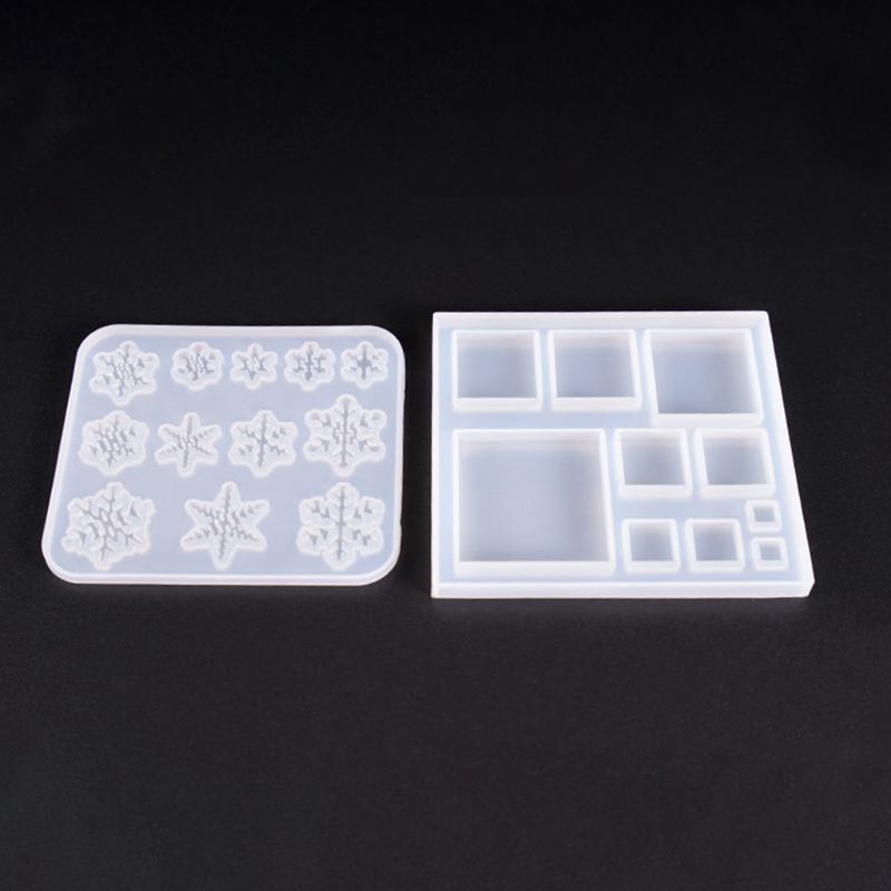 Khuôn silicon làm trang sức tạo hình bông tuyết/ vuông