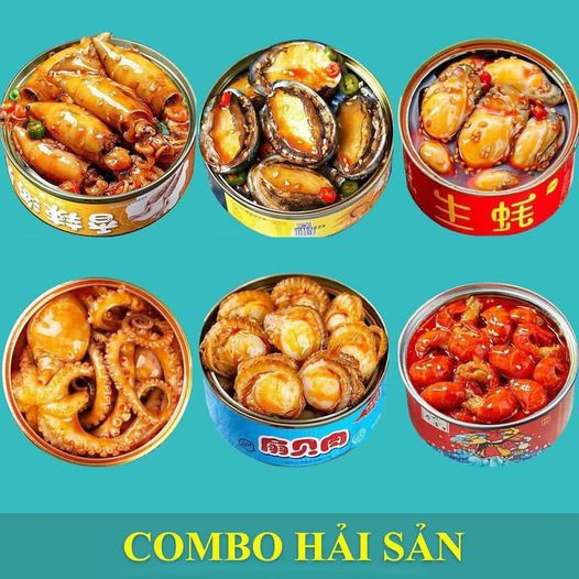 Hải Sản Đóng Hộp Tứ Xuyên Siêu Ngon -Hộp 100gr - Đủ 7 Vị Bào Ngư