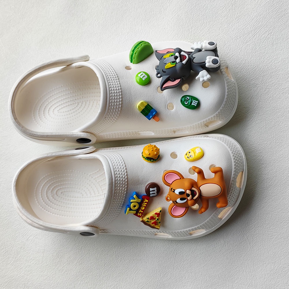 Dễ Thương Bộ Phụ Kiện Trang Trí Giày Dép Hình tom and jerry crocs jibbitz macaron Cho Trẻ Em