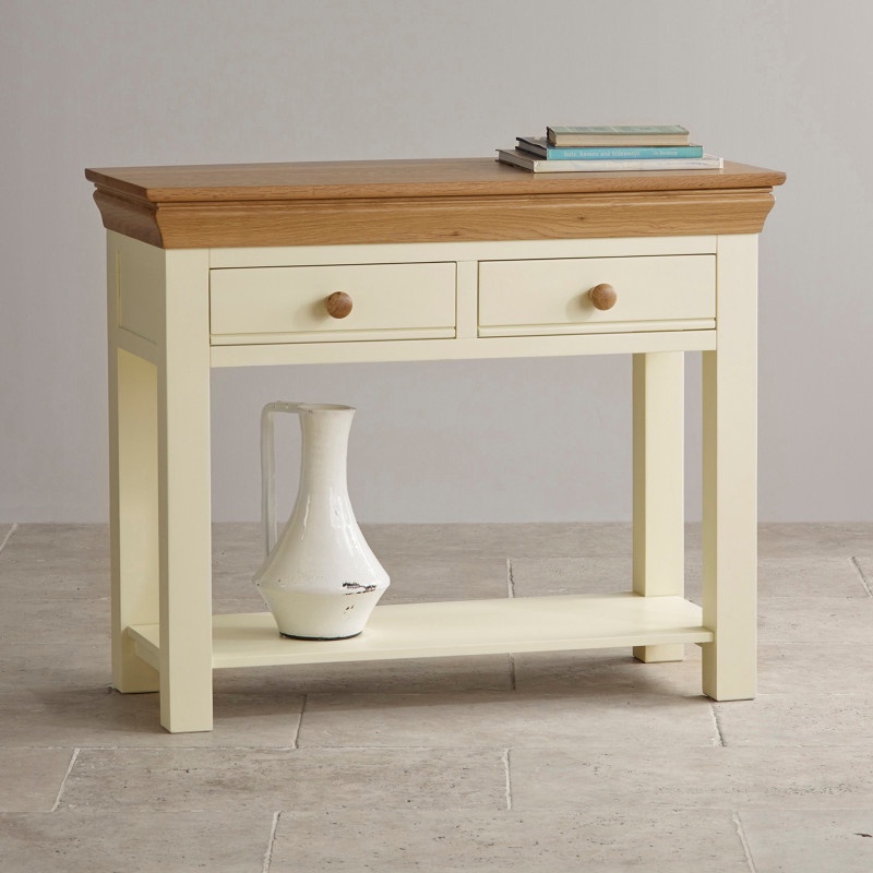 Bàn console 2 ngăn kéo Country Cottage gỗ sồi IBIE
