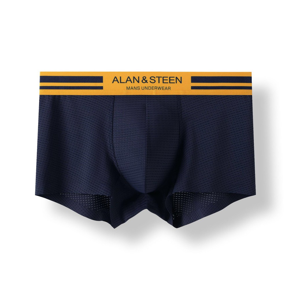 HOT 2023 Quần lót nam boxer ALAN & STEEN cao cấp - thun lưới mát lạnh - bản lưng lớn nam tính quyến rũ
