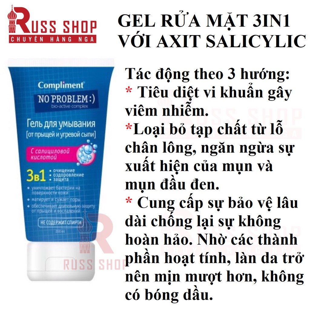 Gel Rửa Mặt Compliment No Problem Cho Da Nhờn Mụn