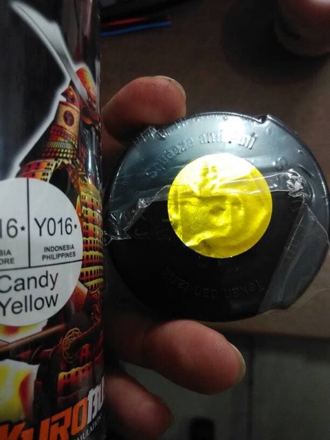 Y016 _ Sơn xit Samurai Y016 _Candy Yellow_ màu vàng kẹo Yamaha _ Tốt, giá rẻ, ship nhanh