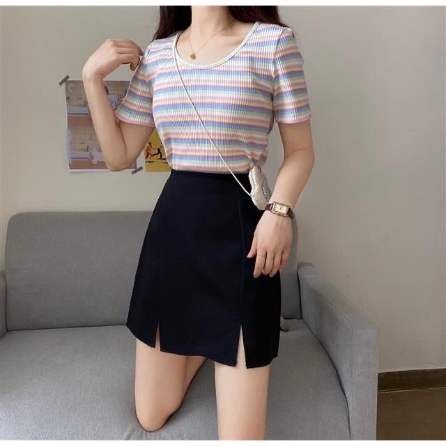 Chân váy chữ a dáng ngắn xẻ 2 cạnh M264 | BigBuy360 - bigbuy360.vn
