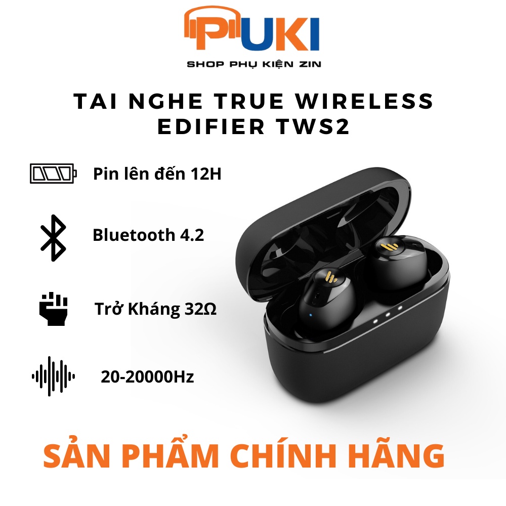 Tai nghe True Wireless bluetooth Edifier TWS2 - Black - Nobox