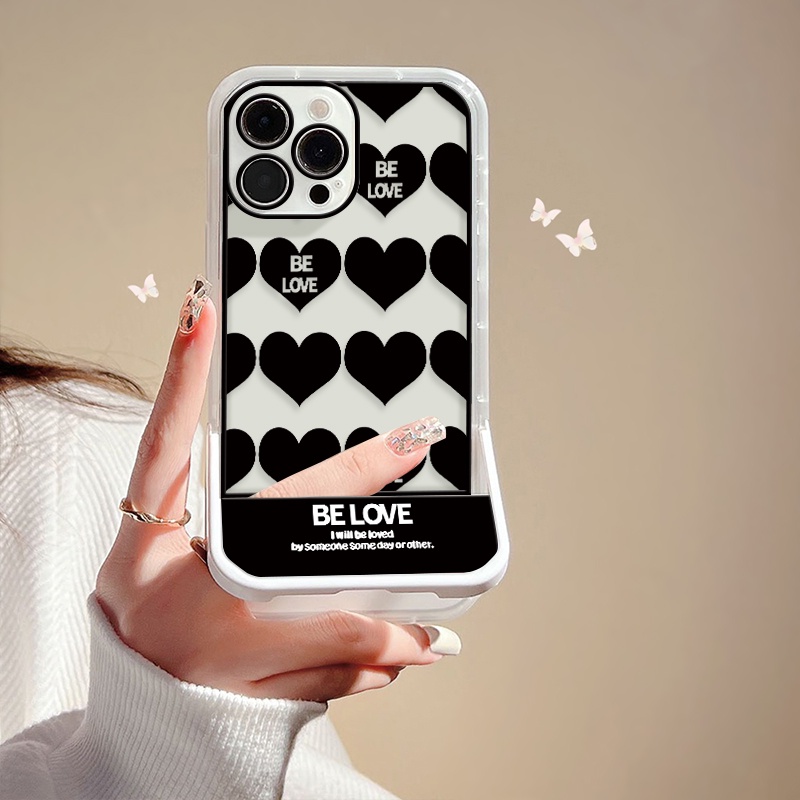 Ốp Điện Thoại Silicone Mềm Trong Suốt Chống Sốc Có Giá Đỡ Hình Trái Tim Cho Iphone 13 12 11 Pro MAX XR X XS MAX 6S 7 8 Plus 6 SE 2020