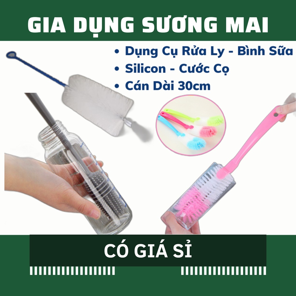 [Giá Sỉ] Cây Cọ Rửa Ly - Bính Sữa - Chổi Cọ Rửa Xe, cọ đuôi chó rửa vệ sinh đầu bò lốc máy, Rửa ly, Xúc Ly