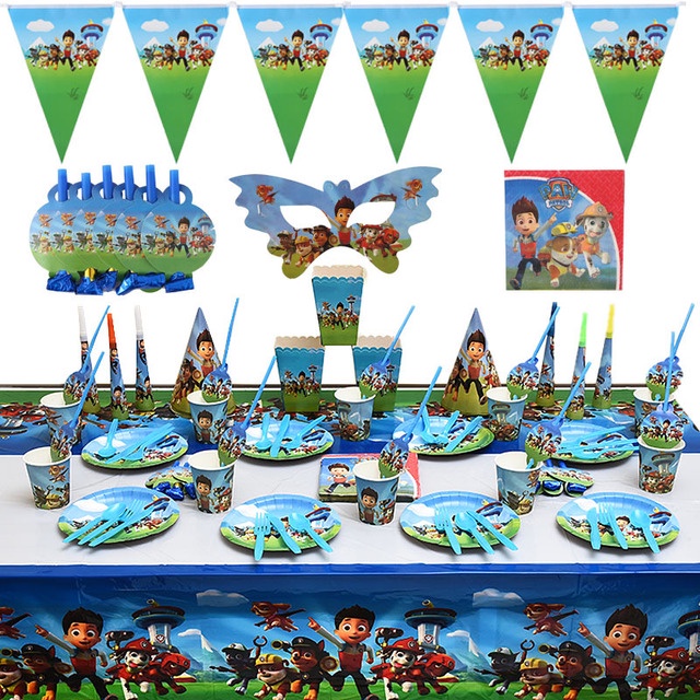 Paw Patrol Phụ Kiện Trang Trí Tiệc Sinh Nhật Cho Bé Chủ Đề Phim Paw Patrol