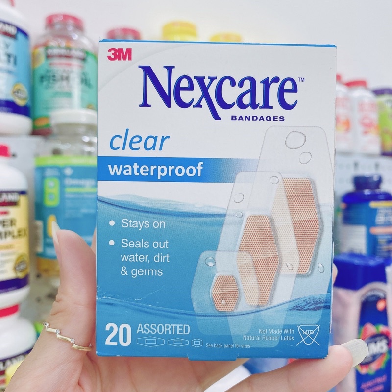 Băng cá nhân 3M Nexcare Clear Waterproof của Mỹ