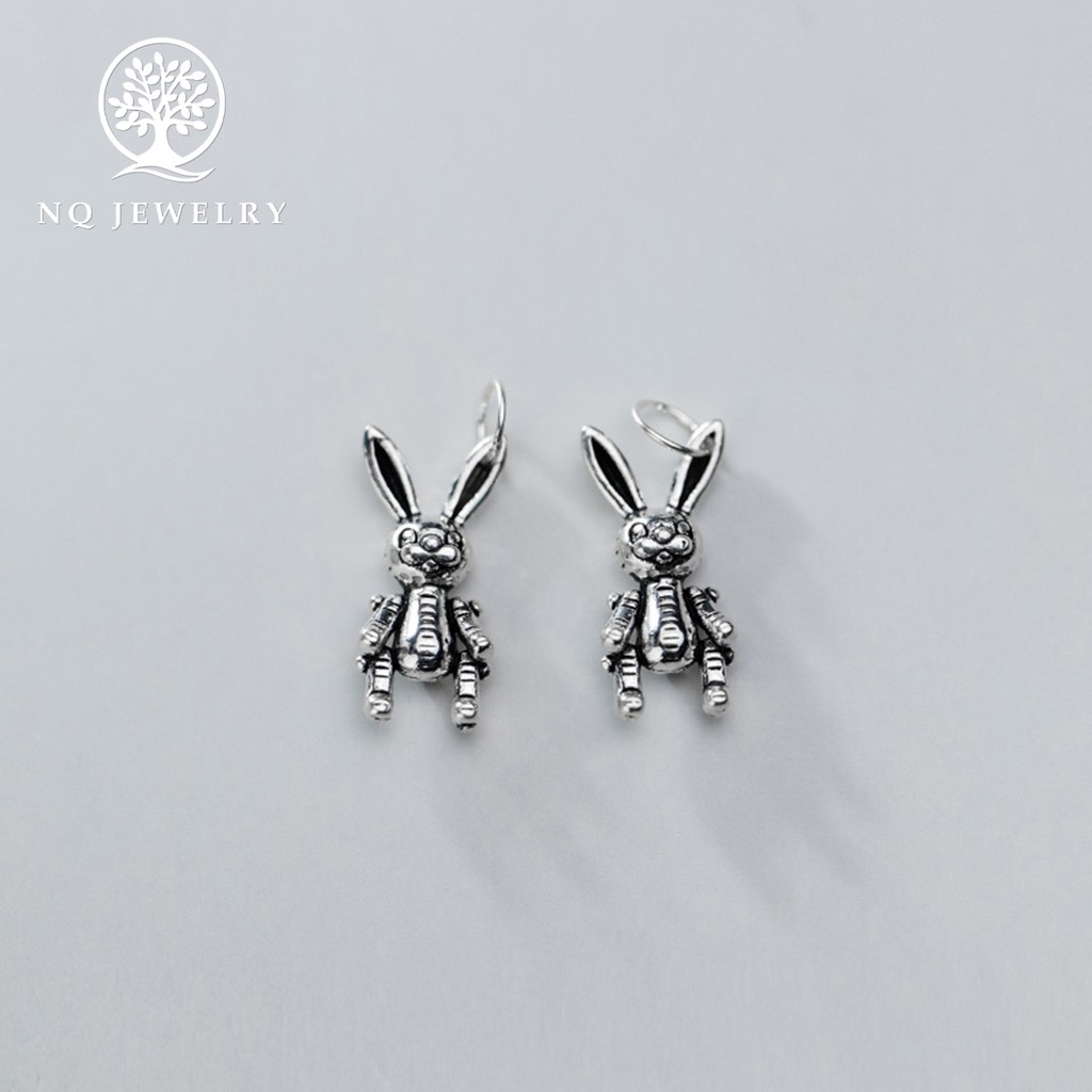 Charm bạc hình con thỏ treo - NQ Jewelry