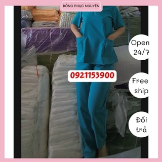 Đồng phục spa, y tá màu xanh ngọc