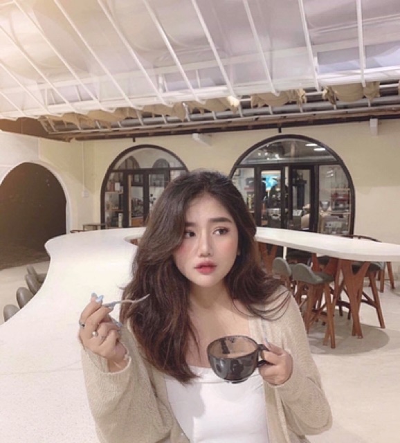 Cardigan len trơn mỏng