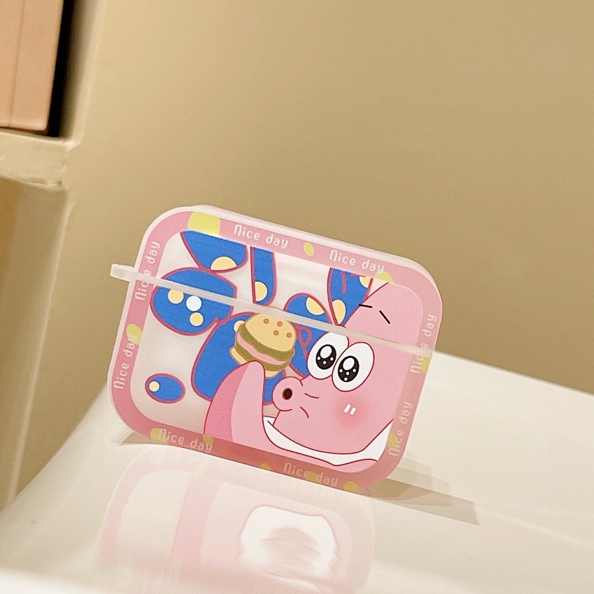 Vỏ Bảo Vệ Hộp Sạc Tai Nghe compatible AirPods3 compatible AirPods3 Pro compatible AirPods2 Gen Hình SpongeBob SquarePods2 Dễ Thương