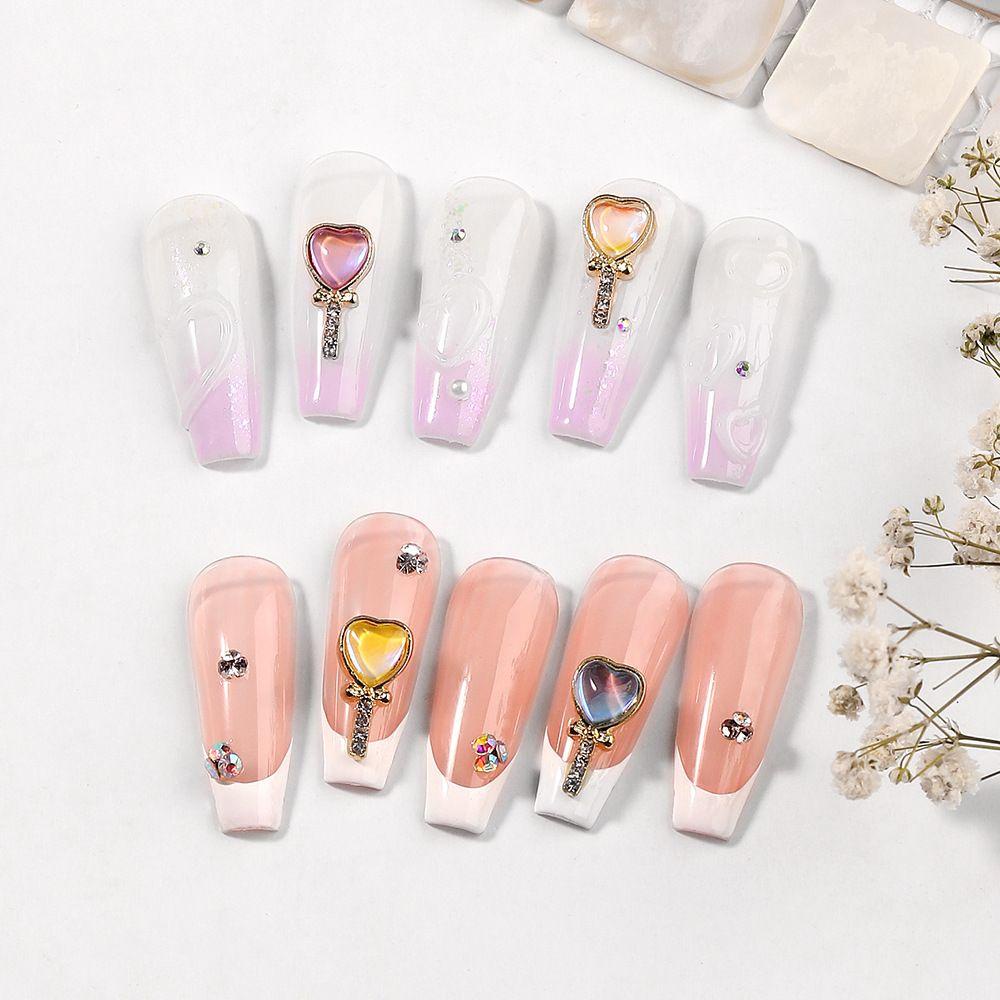 Trang Sức Móng Tay Lấp Lánh Dành Cho Nữ DYRUIDOJ|Phụ Kiện Trang Trí Móng Tay Màu Sắc Lấp Lánh Họa Tiết Trái Tim Xinh Xắn