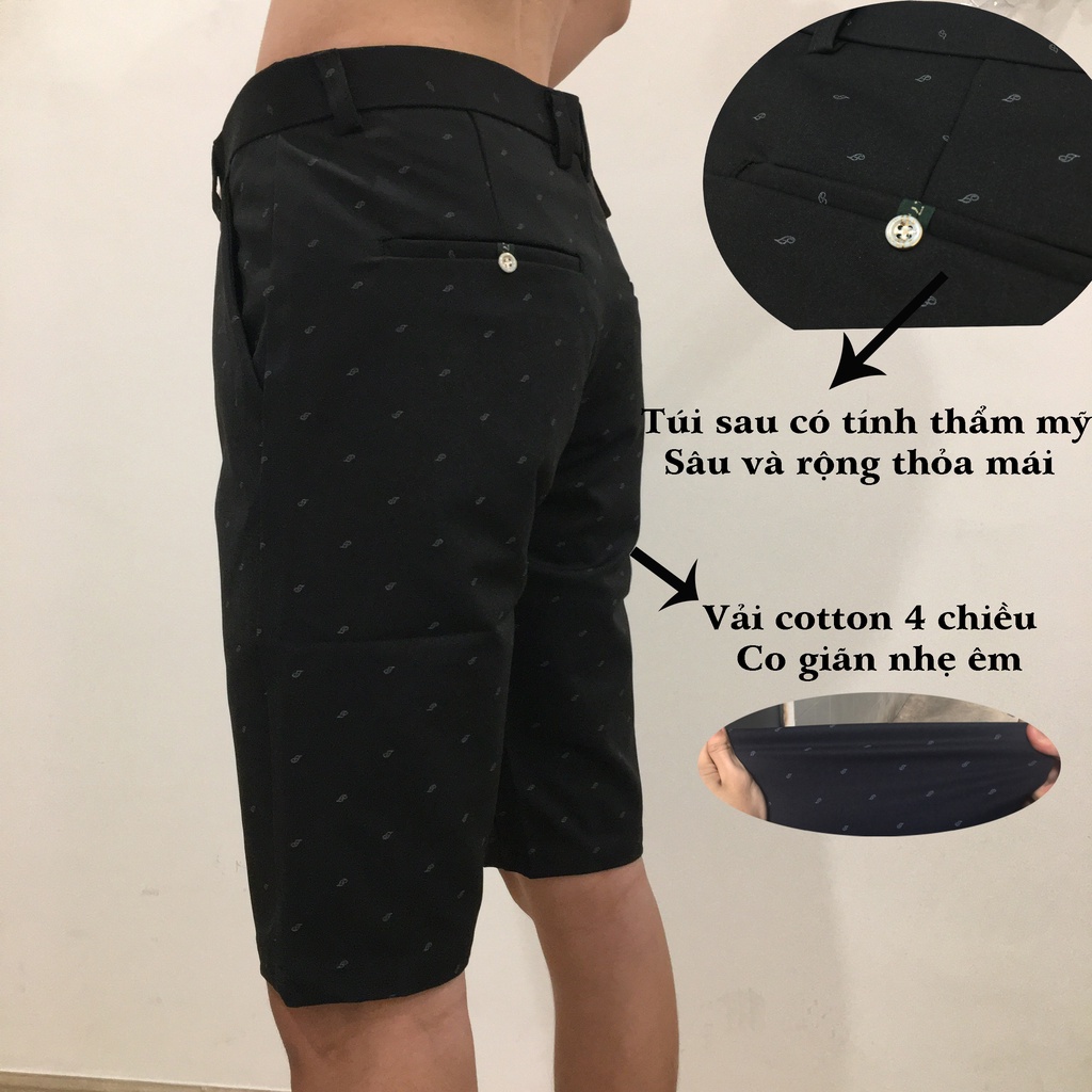 Quần đùi hoa nam hanboacock vải co giãn mềm mại thoáng mát