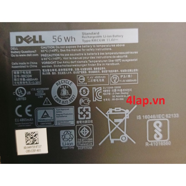 Thay Pin Laptop Dell XPS 15 9550 9560 P56FG, P56F001 Precision M5510 M5520 Pin ZIN