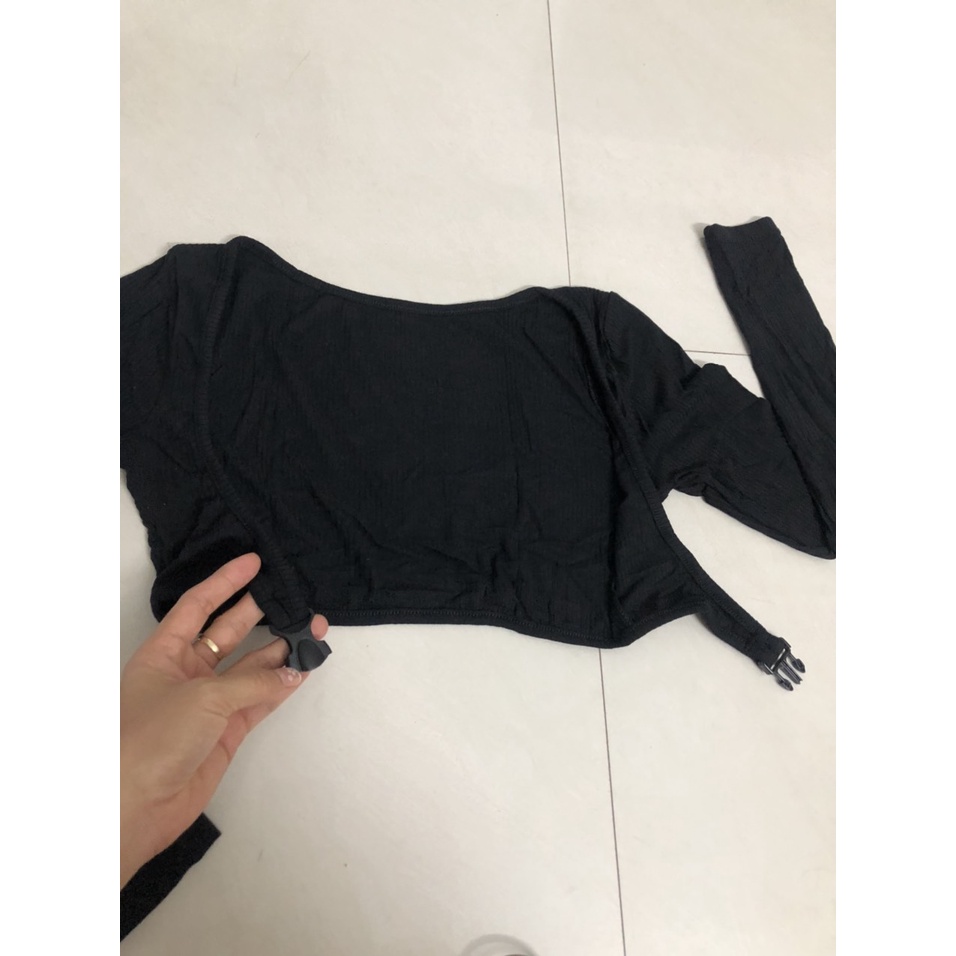 Set croptop áo thun lạnh cá tính dài tay