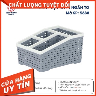 Rổ nhựa văn phòng 4 ngăn đựng bút, remote, điện thoại, vật dụng tiện ích