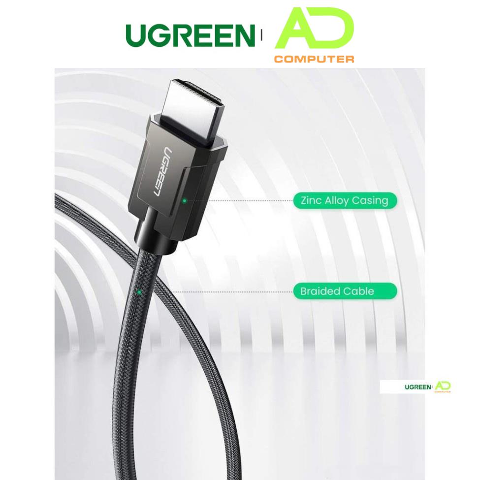 Cáp HDMI 2.1 độ phân giải 8K/60Hz dài 1-2m UGREEN HD135 - Hàng phân phối chính hãng - Bảo hành 18 tháng