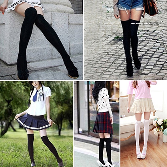 Vớ Dài Qua Gối Màu Trơn Co Giãn Thời Trang Cho Nữ | BigBuy360 - bigbuy360.vn