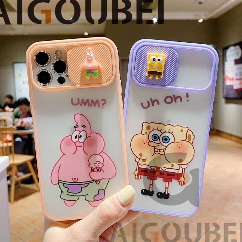 Ốp điện thoại in hoạ tiết hoạt hình có nắp trượt thích hợp cho iPhone 7 7P 8 8P X XR Xs Max 11 Pro Max Max 12 Pro Max