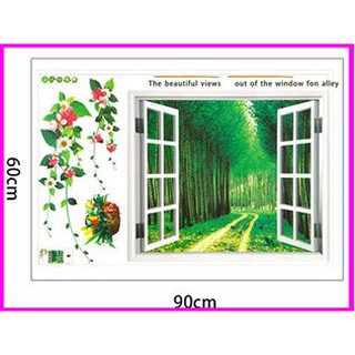 Decal Dán Tường 3D Cửa Sổ