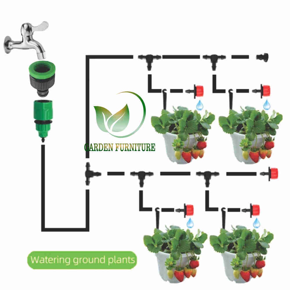 Tưới nhỏ giọt - Bộ kít tưới nhỏ giọt tự động, vòi 8 tia, ống nhỏ giọt 6mm