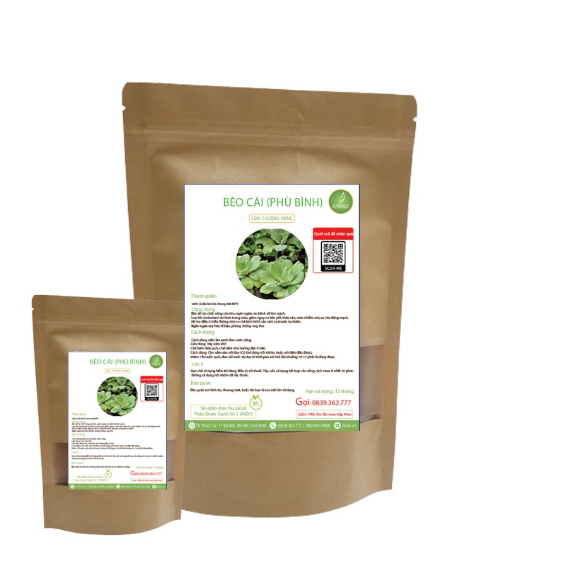 Bèo cái khô thương hạng JINDO 1kg