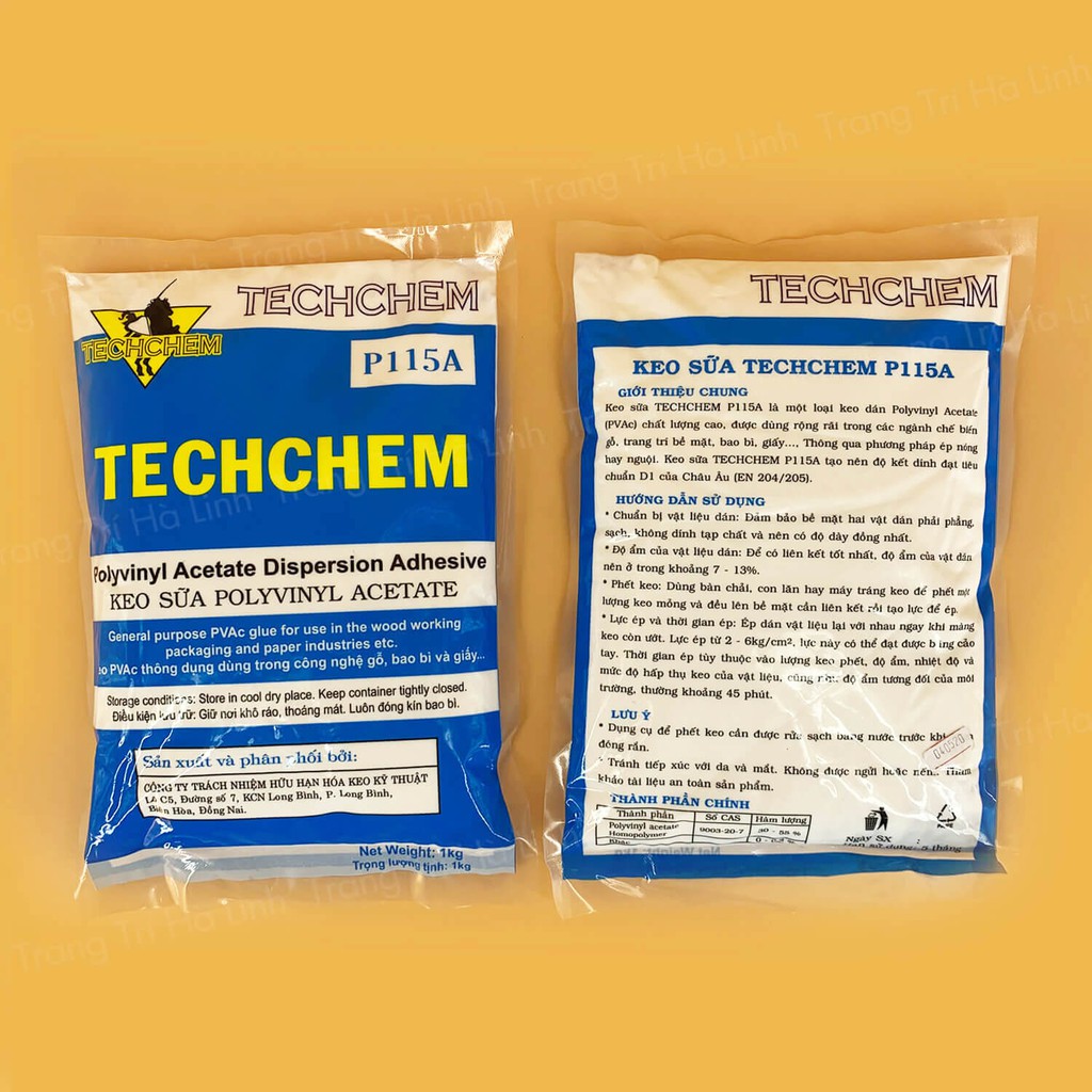 Keo sữa TECHCHEM dán tường gỗ giấy thảm simili 1kg - Trang Trí Hà Linh