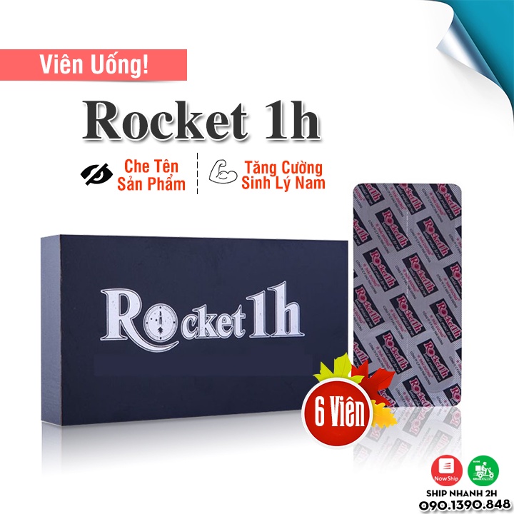 Rocket 1h - Hỗ Trợ Sức Khỏe Nam Giới - Bổ Thận Tráng Dương, Tăng Cường Sinh Lực Phái Mạnh (Hàng Chính Hãng)