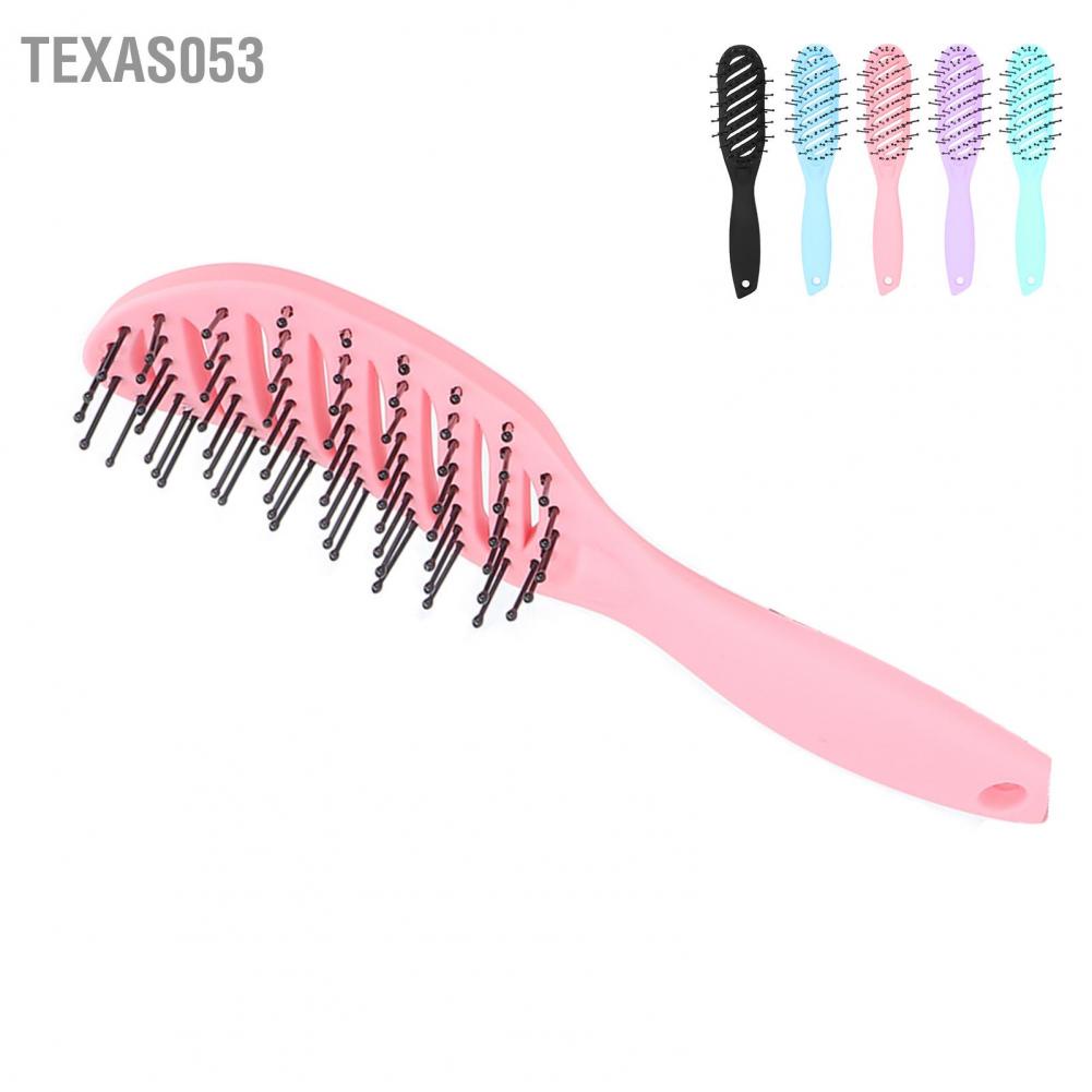 Texas053 Lược chải tóc Meniscus ướt và khô nylon tạo kiểu Làm massage