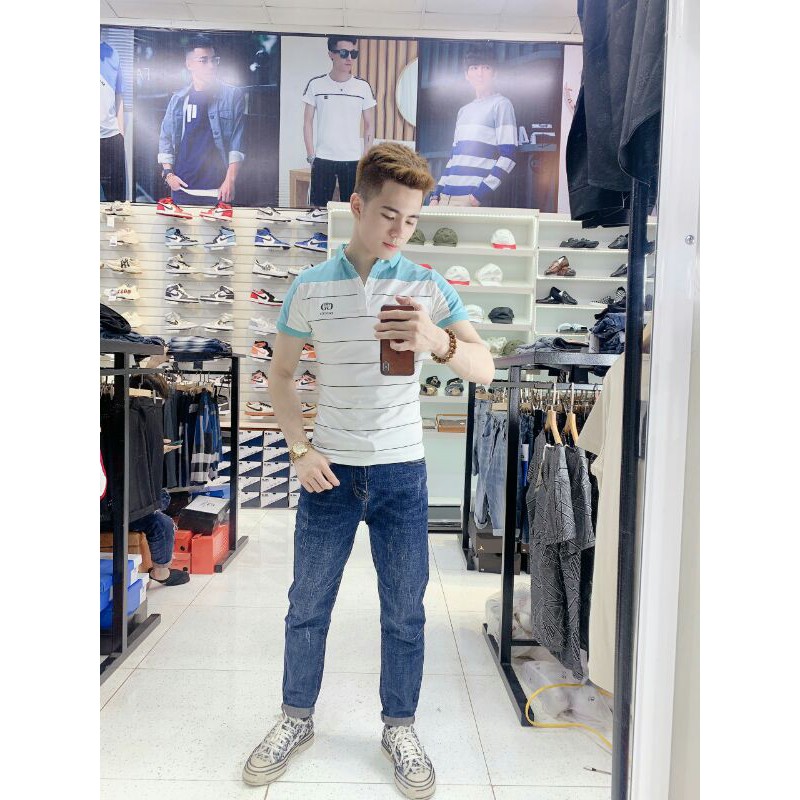 Áo phông nam có cổ,Áo phông ôm dáng chuẩn co dãn 4 chiều | BigBuy360 - bigbuy360.vn