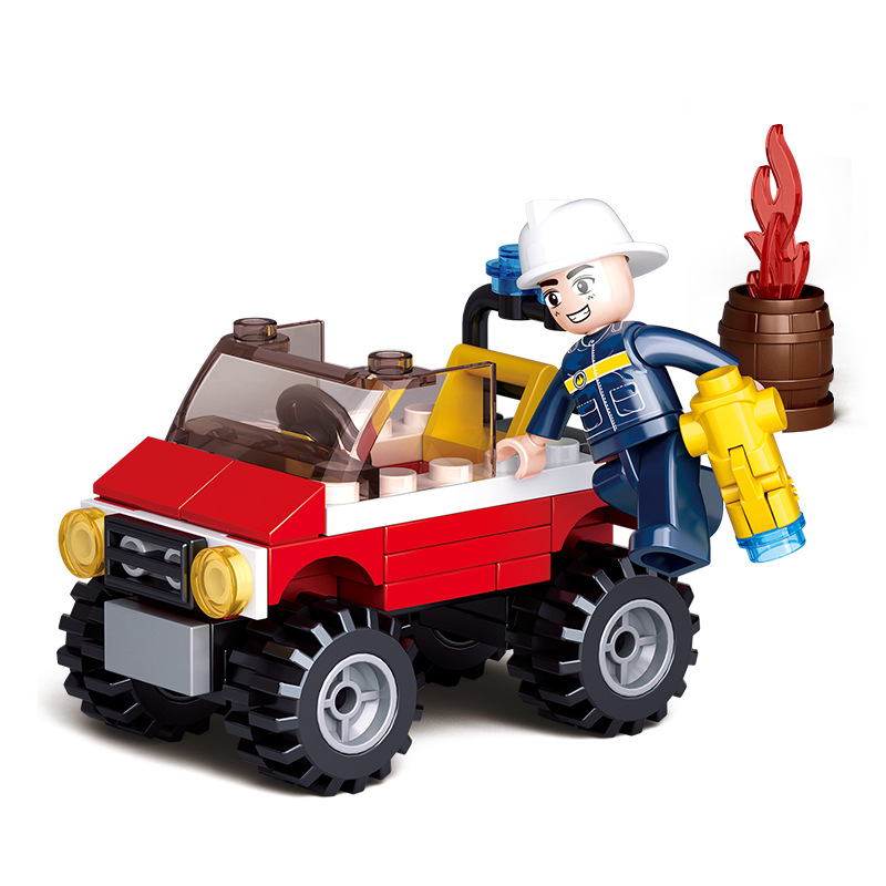 58 PCS Lego City Police Fire Truck Xe cứu hỏa đồ chơi cho bé Fire Truck mẫu mới