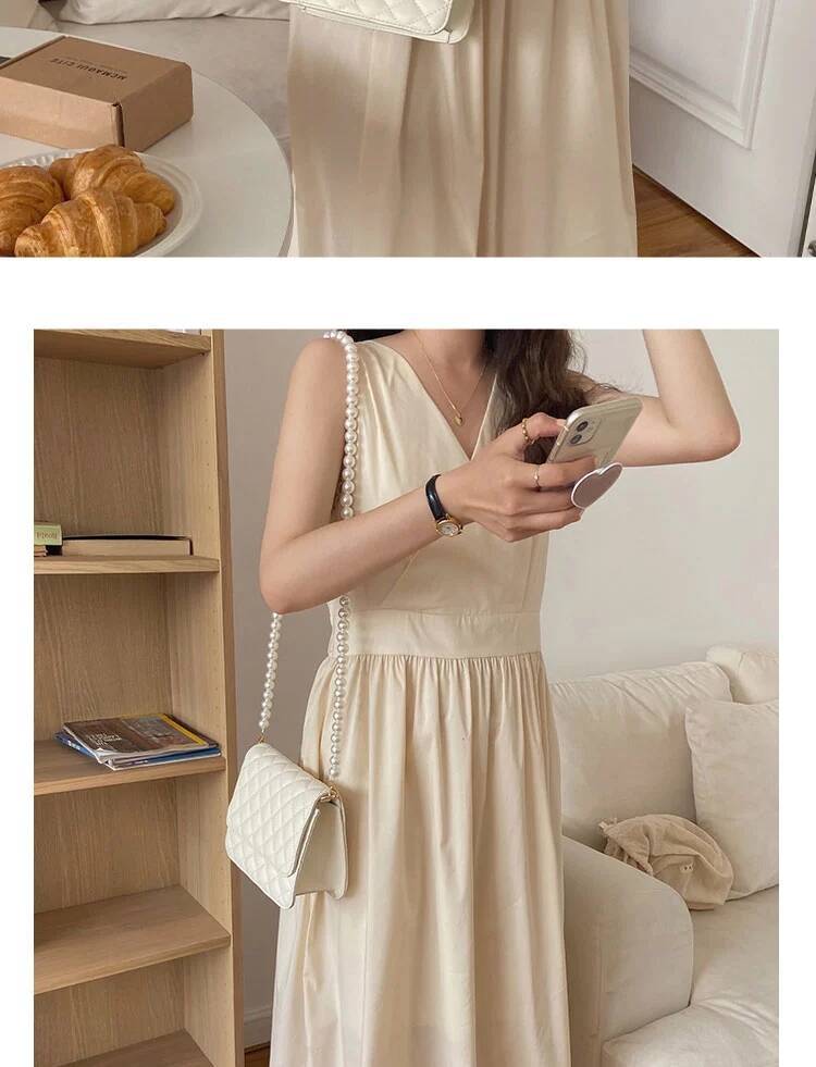 Túi đeo vai IELGY dây đeo phối ngọc trai lớn cho nữ