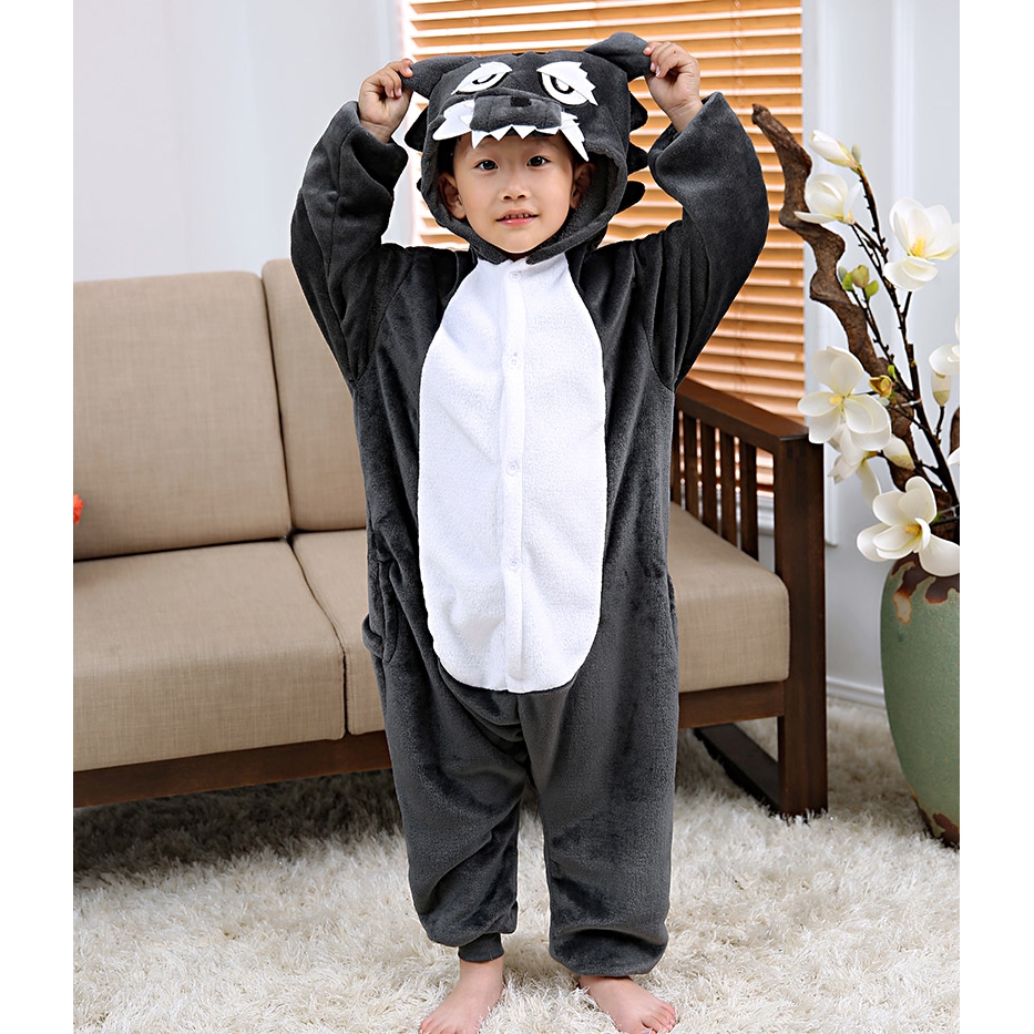 Bộ Đồ Ngủ Dài Tay In Hình Động Vật Dễ Thương Cho Trẻ Em