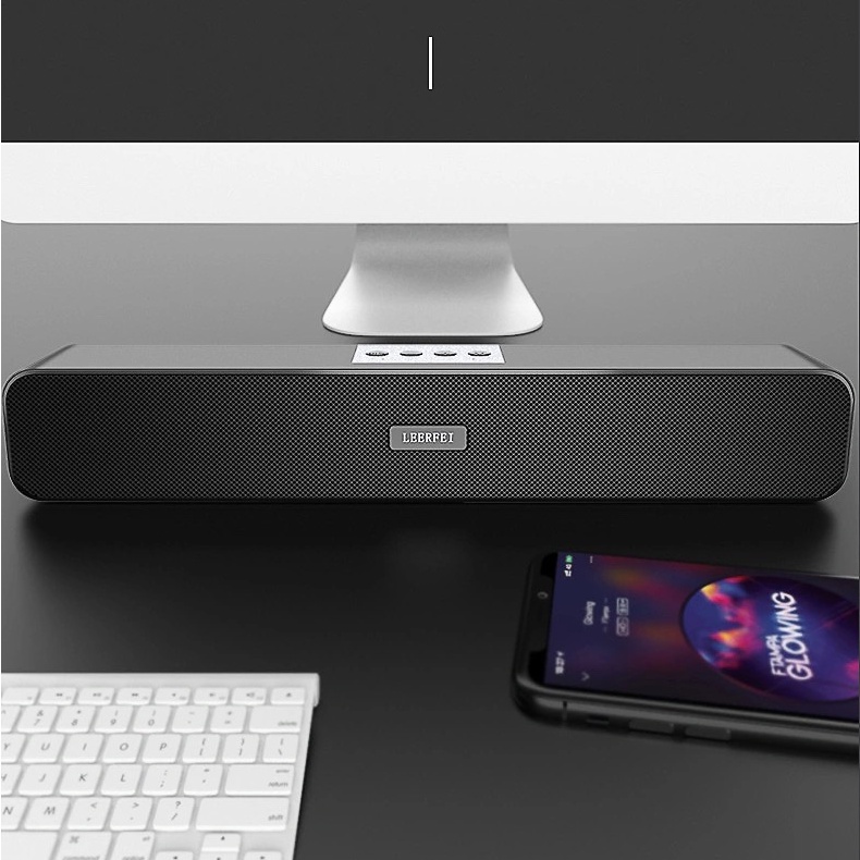 Loa Bluetooth Không Dây Soundbar LEERFEI RGB Âm Thanh Vòm 3D Phiên Bản Đặc Biệt Dùng Cho Máy Tính Vi Tính E91D